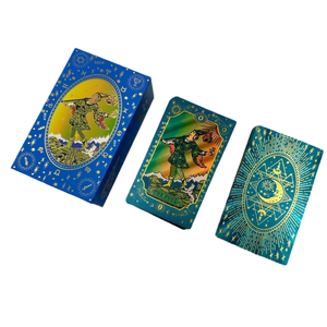 Nuevas Cartas de Tarot Hanshin Blue Moon Back Smith 2026, Impermeables, de Plástico con Lámina Dorada, 78 Piezas, Juego de Mesa con Caja a Color - Product Image 1