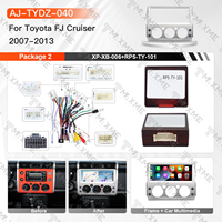 Écran multimédia Android sans fil 12,3 pouces avec lecteur DVD et kit de cadre de fixation pour Toyota FJ Cruiser 2007-2013