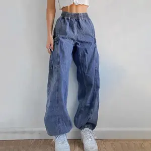 Calças jeans femininas personalizadas, novas calças de alta qualidade no verão, sexy e modernas, retas largas