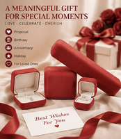 Coffret à bijoux en velours de haute qualité, assortiment de quatre couleurs, étui d'emballage personnalisé avec logo pour bijoux de mariage et de fiançailles