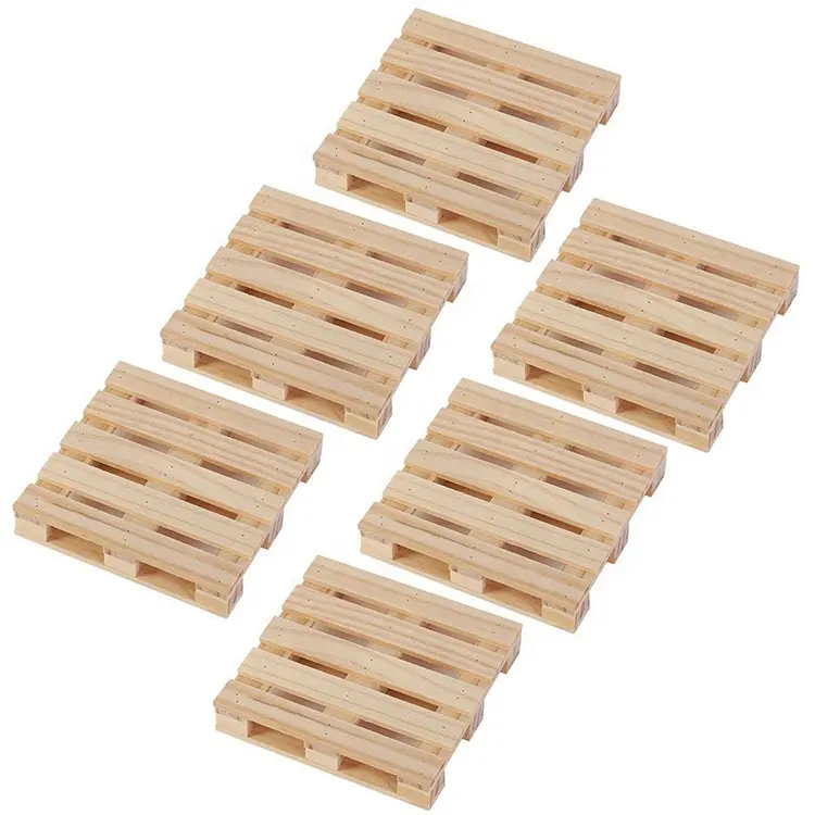 Unique Design Natural Wood Crafts Mini Pallet Beverage Coasters Blank Wooden Coasters for Drinks