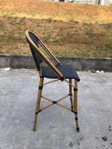 Mobilier de café français extérieur en aluminium tissé tabouret de <span class=keywords><strong>bar</strong></span> <span class=keywords><strong>parisien</strong></span> en rotin <span class=keywords><strong>chaise</strong></span> - Product Image 3