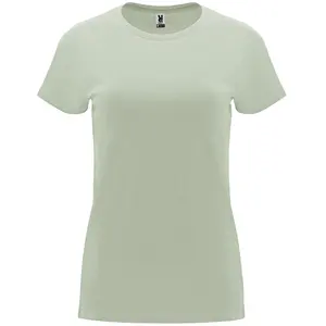 Excellent Wholesale Casual Mist Green Color Short-Sleeved Top Covered Seams In Collar T-Shirt Made In Spain