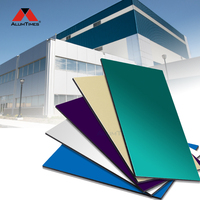 Panneau composite en aluminium Alucobond moderne pour extérieur, 4 mm, 4x8 pieds, revêtement mural, couleur verte, personnalisé PVDF, hôtel, entrepôt