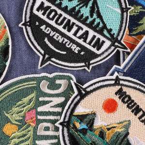 Patchs brodés personnalisés avec logo, patchs paysages de montagne pour le camping, patchs brodés thermocollants pour vêtements, activités de plein air - Product Image 5