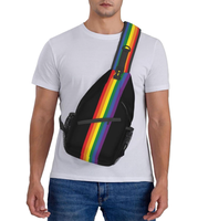 Benutzerdefinierte Regenbogen LGBTQ Pride Umhängetasche für Schwule Männer, Hochwertiges Design, Outdoor Crossbody-Tasche, Schultertasche, Brusttasche, Alltagstasche