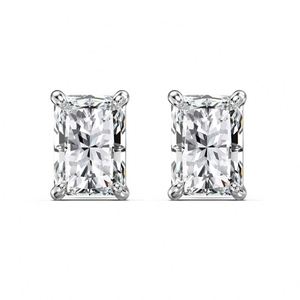 Dylam Shiny High Jewelry Supplier 925 Sterling <b>Silver</b> Solitaire Rectangle 1.0ct D VVS1 Moissanite Stone Bridal <b>Stud</b> Earrings - Product Image 1
