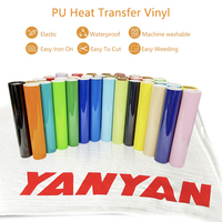 Haute qualité 50 mètres PU Textiles vinyle presse à chaud Film faible fer sur vidéo Flex pour bricolage bébé t-shirts transfert de chaleur vinyle