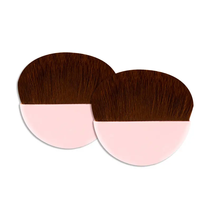 Mini pennello cosmetico Blush con manico di forma rotonda per capelli sintetici Logo etichetta privata