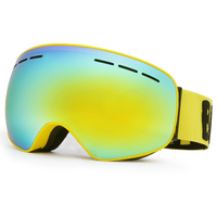 Masque de ski sphérique anti-buée UV400 anti-reflet avec double lentille PC, masque de neige personnalisé pour le snowboard et le ski