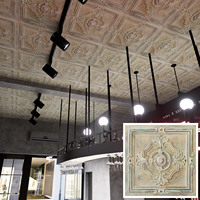 Plaques de plafond décoratives en PVC 2x2 pieds, effet vieilli craquelé, multicolores, blanc, ignifuges, insonorisées, imperméables, pour usage hôtelier, classe anti-feu