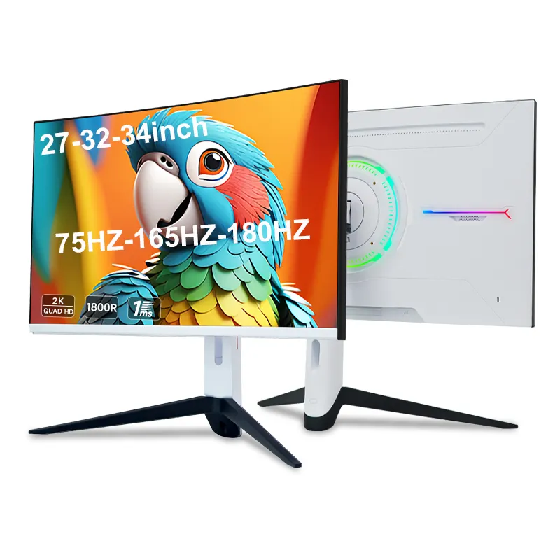 curved gaming monitor pc computer display 24 27 32 34 inch ultra wide 4k 165 144 hz 16:9 21:9 With Low Moq Wholesale Logo