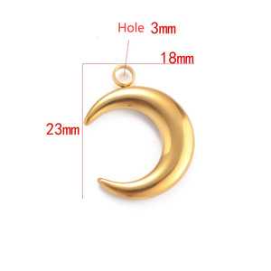 A2846 caliente 18K chapado en oro de acero inoxidable encanto COLLAR COLGANTE luna creciente colgante para la fabricación de joyas - Product Image 4