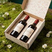 Boîte d'expédition en carton avec insert pour emballage de bouteille de vin, impression de logo personnalisée