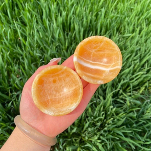 ชามคริสตัลแคลไซต์สีส้มธรรมชาติแกะสลักด้วยมือหินคริสตัลบำบัดตกแต่งบ้าน - Product Image 2