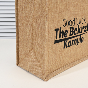 <span class=keywords><strong>Borsa</strong></span> Shopper Personalizzata in Iuta Naturale Ecologica, Riutilizzabile, Impermeabile, con Lettere Stampate - Product Image 4