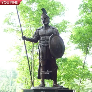 बिक्री के लिए जीवन आकार कांस्य रोमन सैनिक प्रतिमा
