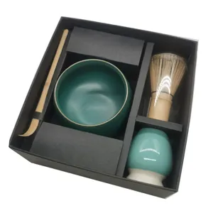  Matcha Gift Set Traditionele Keramische Matcha Kom En Bamboe Garde Met Aangepaste Logo Matcha Thee Set