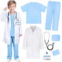 Meistverkauftes Halloween Arzt-Krankenschwester-Rollenspiel-Kostümset, Inklusive Spielzeug-Stethoskop, Oberteil und Hose Party-Outfit