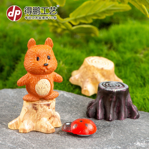 Décorations de souches d'arbre en résine, sculptures miniatures pour la décoration de la maison, ornement artisanal artistique, jaune, violet, noir, irrégulier - Product Image 4