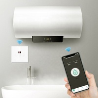 Interrupteur tactile intelligent WiFi Smart Life 4400W 20A avec panneau en verre trempé pour chauffe-eau, compatible Alexa et Google Home, UE