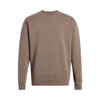 Logo personnalisé Marron Léger Classique Ras Du Cou Confortable Pull Sweatshirt pour Hommes