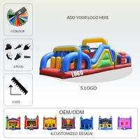 Parcours d'obstacles gonflable, château gonflable commercial pour enfants et adultes