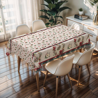 RNPT Fruit Cream Rood Wit Geruit Tafelkleden Bloemen Geel met PU-achterkant Krasbestendig Afwasbaar 0,5 mm dik Picknick