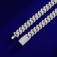 Miami cubain 12MM deux tons lien gourmette chaîne colliers passer diamant Test stylo VVS Moissanite élégant 12mm plat collier