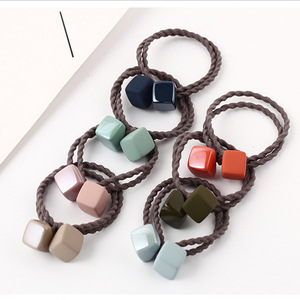 Nuevo lazo para el cabello de goma esmerilada estilo coreano, linda banda cuadrada para el cabello, lazo para el cabello, accesorio para el cabello para mujer, venta al por mayor. - Product Image 2