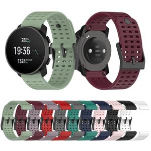 Bracelet de remplacement en métal noir respirant 22mm pour <span class=keywords><strong>Suunto</strong></span> Vertical 5/<span class=keywords><strong>9</strong></span> <span class=keywords><strong>Peak</strong></span> Bracelet de <span class=keywords><strong>montre</strong></span> en silicone - Product Image 1
