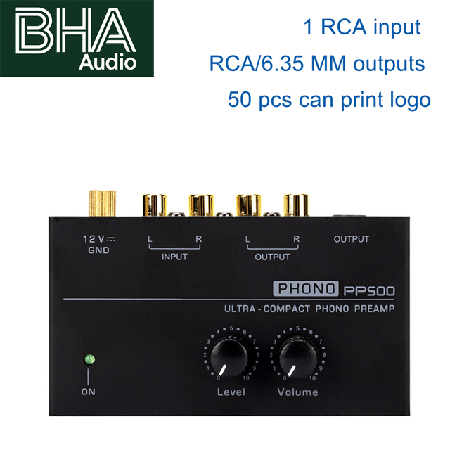 BHA PP500 2-Channel Record Player Preamplifier with RCA 6.35 Interface Turntable Mixer 12 Year Factory OEM CE FCC