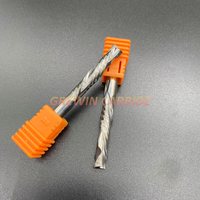 Fresa de compresión de 2 filos de corte ascendente y descendente, fresa espiral para trabajar la madera, broca de router CNC para mecanizado de materiales de madera