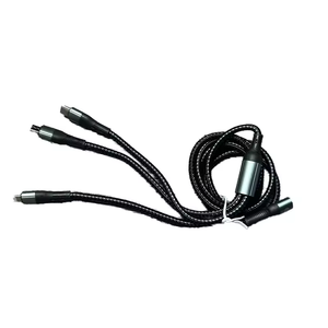 1.2m bện Áo khoác PVC Điện thoại Di động Cáp dữ liệu ba trong một loại C hộp với 3A sạc nhanh một đến ba sạc Flash - Product Image 1