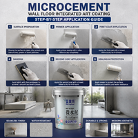 Revêtement imperméable antidérapant BlueKingfisher pour piscine privée, patio, sol en microciment, murs