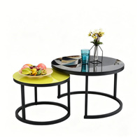 Table d'appoint gigogne moderne en fer forgé, ensemble de tables basses de luxe pour la maison, l'appartement et l'hébergement touristique
