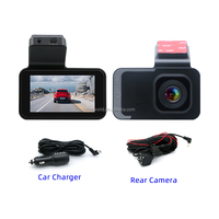 Caméra DVR de voiture 3 pouces, dashcam 720P+480P Wifi, enregistreur DVR avant et arrière, enregistrement en boucle, capteur G