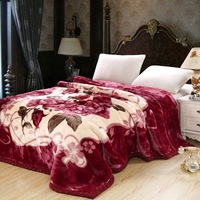 Couverture en Raschel de luxe tissée à motif floral, style américain hivernal, avec ensemble de taies d'oreiller pour la literie domestique