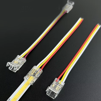 Connecteur sans soudure OA3P 3 broches bicolore pour bande lumineuse, connecteur d'angle en L pour PC, bande lumineuse COB basse tension sans soudure