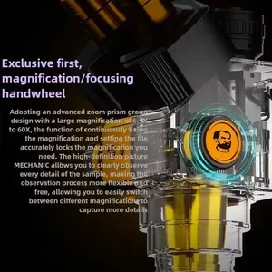 <span class=keywords><strong>Microscopio</strong></span> Industrial Estéreo Trinocular MECHANIC ROBOT Z4-B11, Zoom Continuo <span class=keywords><strong>de</strong></span> 6.5-60X, <span class=keywords><strong>Ocular</strong></span> WF10X25, Adaptador <span class=keywords><strong>de</strong></span> Cámara CCD 0.45X - Product Image 4