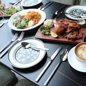 Ensemble de couverts en acier inoxydable argenté et doré moderne pour hôtel, couteau, fourchette, cuillère, avec polissage miroir - Product Image 5