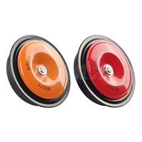 Bocina para Auto 12V 24V, Juego de Bocinas de Tono Alto y Bajo, Universal, Modificada para Motocicleta, Camión, Tren, Autobús, Barco, Color Rojo Naranja, Forma de Cuenco