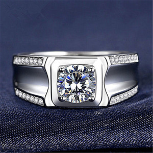 Anel de Aliança Masculino Hip Hop com Diamantes Moissanite de Corte Brilhante VVS <span class=keywords><strong>1ct</strong></span> em Prata S925 – Joia de Casamento - Product Image 5