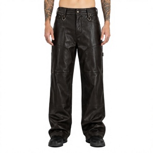 Pantalon large en cuir véritable pour homme – Respirant, confortable, coupe décontractée – Prix de gros - Product Image 3