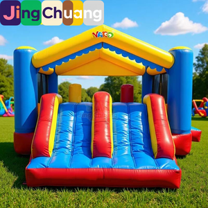 Castillo Inflable con Tobogán Doble, Parque Infantil, <span class=keywords><strong>Casa</strong></span> de PVC Reforzado, Castillo Marino con Pelotas para Exteriores - Product Image 1