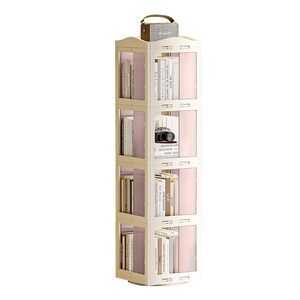 Estantería de esquina giratoria para sala de estar, hogar, oficina, almacenamiento de ahorro de espacio, estantería <span class=keywords><strong>plegable</strong></span> multifuncional - Product Image 1