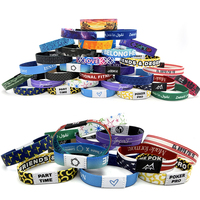 Bracelets promotionnels réutilisables pour événements avec logo personnalisé, puce RFID NFC 213, contrôle d'accès, bracelet extensible en tissu NFC