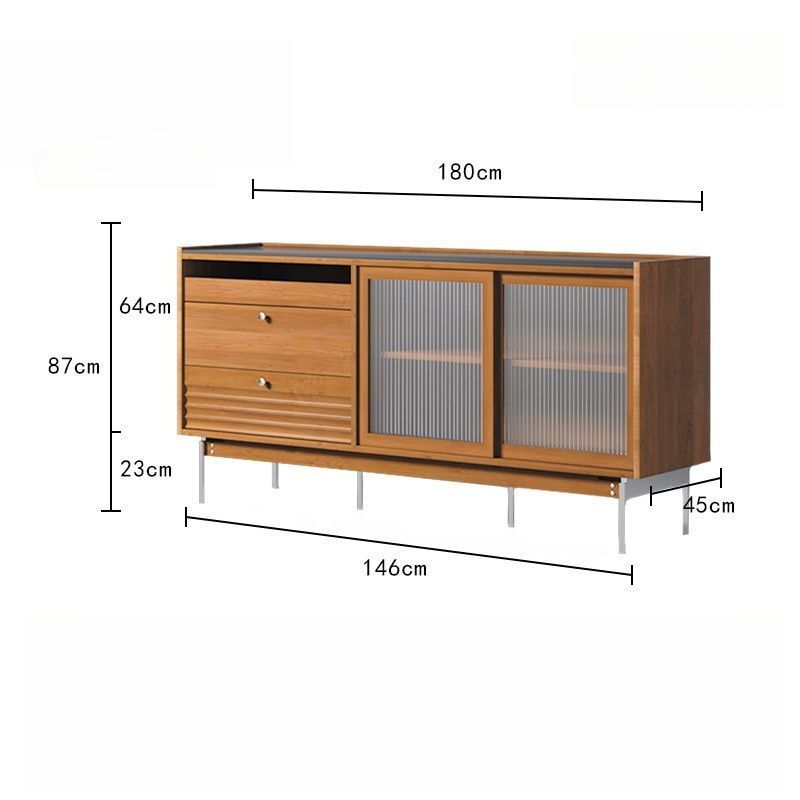 Pine Wood - Double Sliding Door Cabinet 180*45*87CM