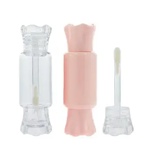 Creative 2024 DIY logotipo personalizado claro vacío botella de brillo de labios adorable tubo de brillo de labios de caramelo
