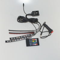 DC 12V 9smd 12smd 15smd 18smd 5050 4 pièces RGB à distance Disco musique contrôle voiture led atmosphère ambiante sol pied bande lumineuse